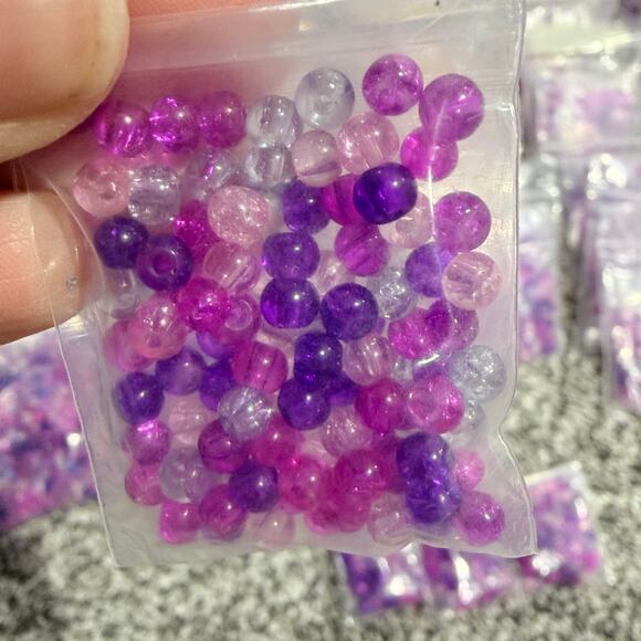 Massive Huge Lot of 34,800 Glass Crackle 4mm Jewelry Craft Beads, Pink, Green - Picture 6 of 6
